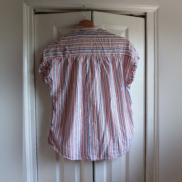 GAP Red, White, & Blue Drapey Shirt - Picture 2 of 2